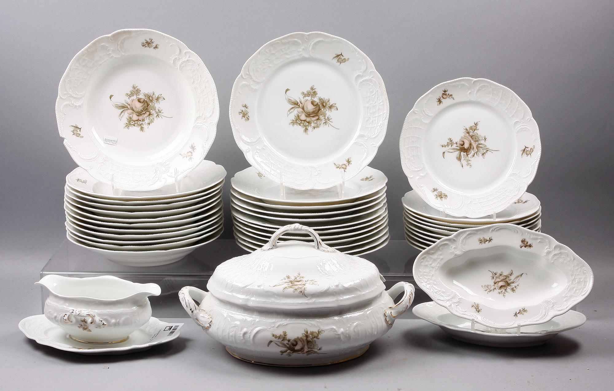 MATSERVIS, 55 delar, porslin, "Sanssouci", Rosenthal, 1900-tal.