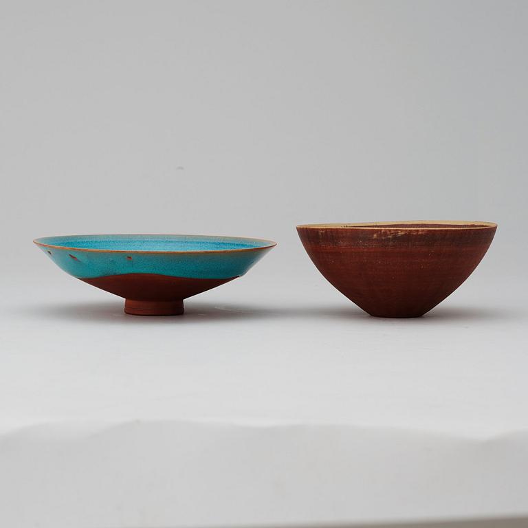 WILHELM KÅGE, skålar, 2 st, farstagods, Gustavsberg Studio 1954-56.
