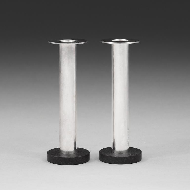 Bo Klevert, A pair of Bo Klevert sterling candlesticks, Stockholm 2005.