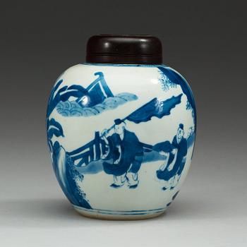 A blue and white jar, Qing dynasty, Kangxi (1662-1722).