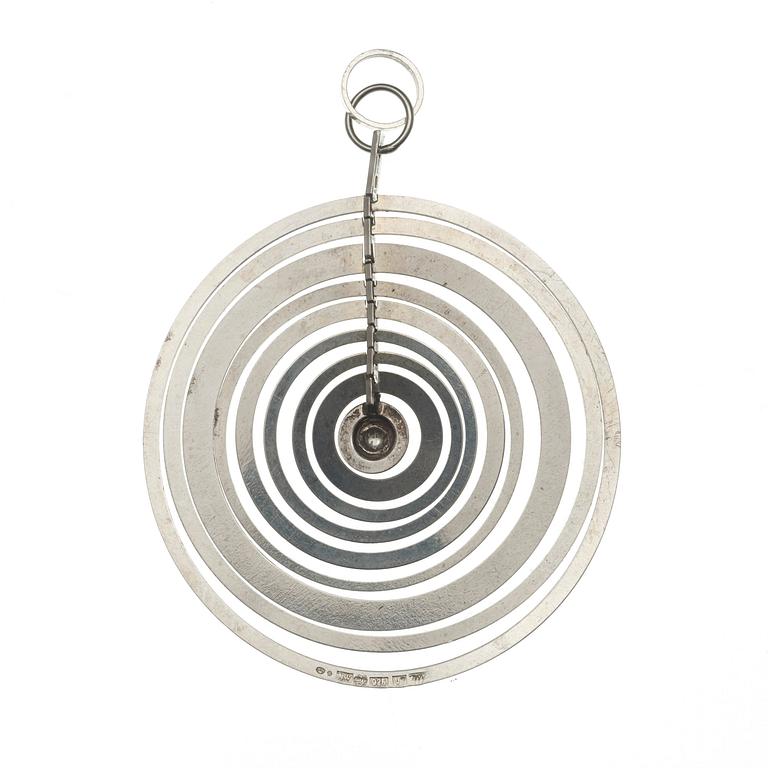 A Tapio Wirkkala sterling pendant 'Silver Moon', Nils Westerback, Finland 1974.