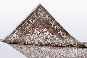 A carpet, silk Kashmir, ca 260 x 172 cm.