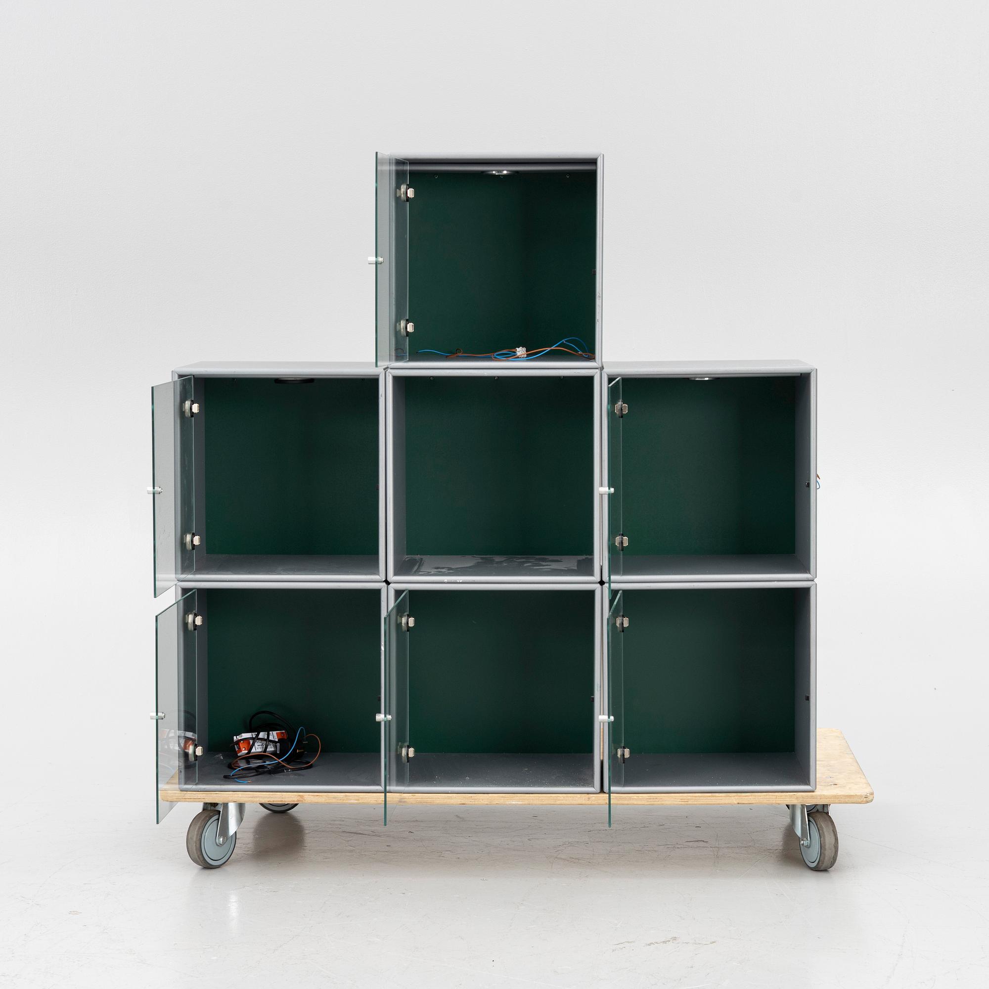 Peter J Lassen, a 7 pieces, shelving system, Montana Møbler, Denmark.