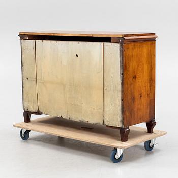 A Gustavian style oak veneered chest of drawers, around 1900.