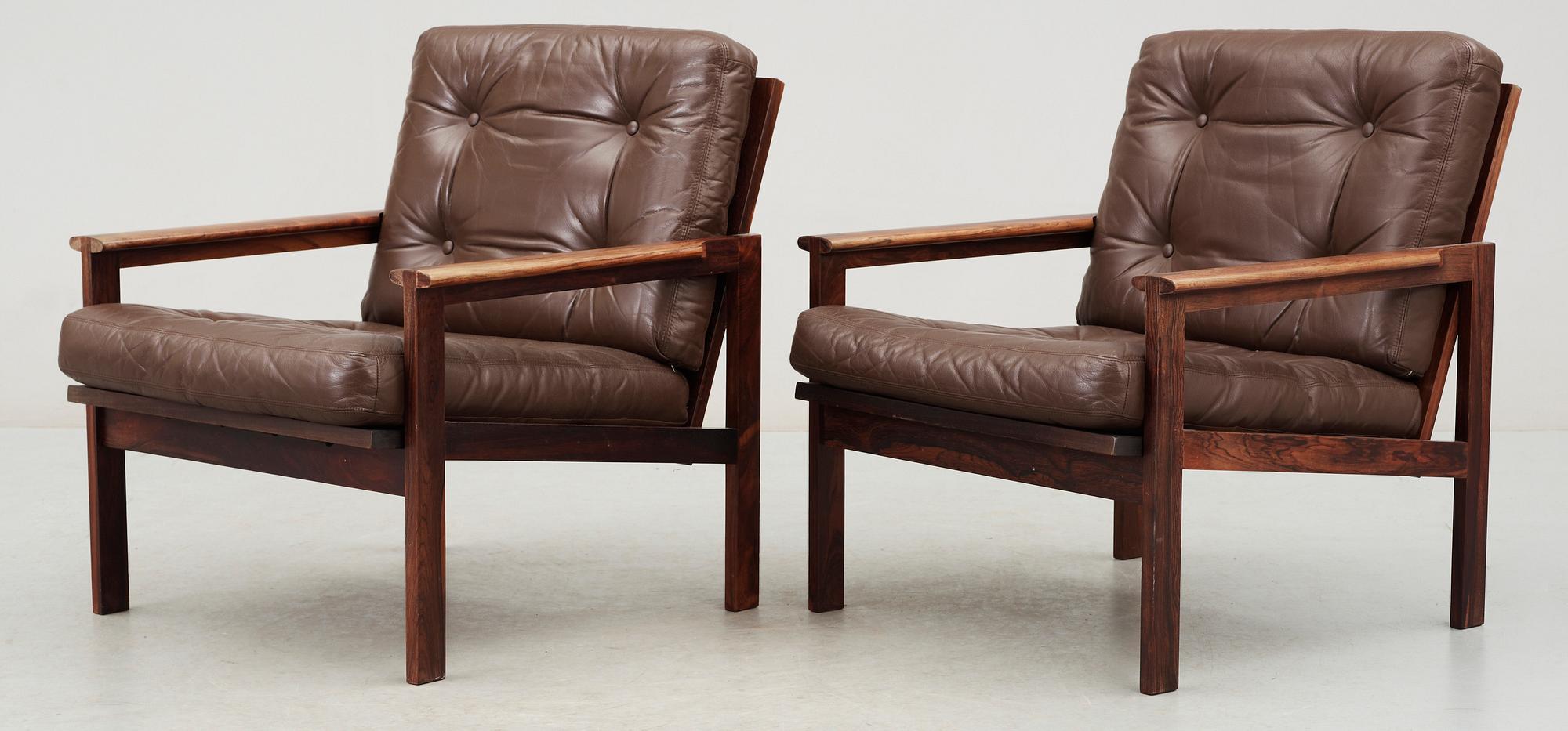 FÅTÖLJER, ett par, Illum Wikkelsö, Danmark, 1960-tal.