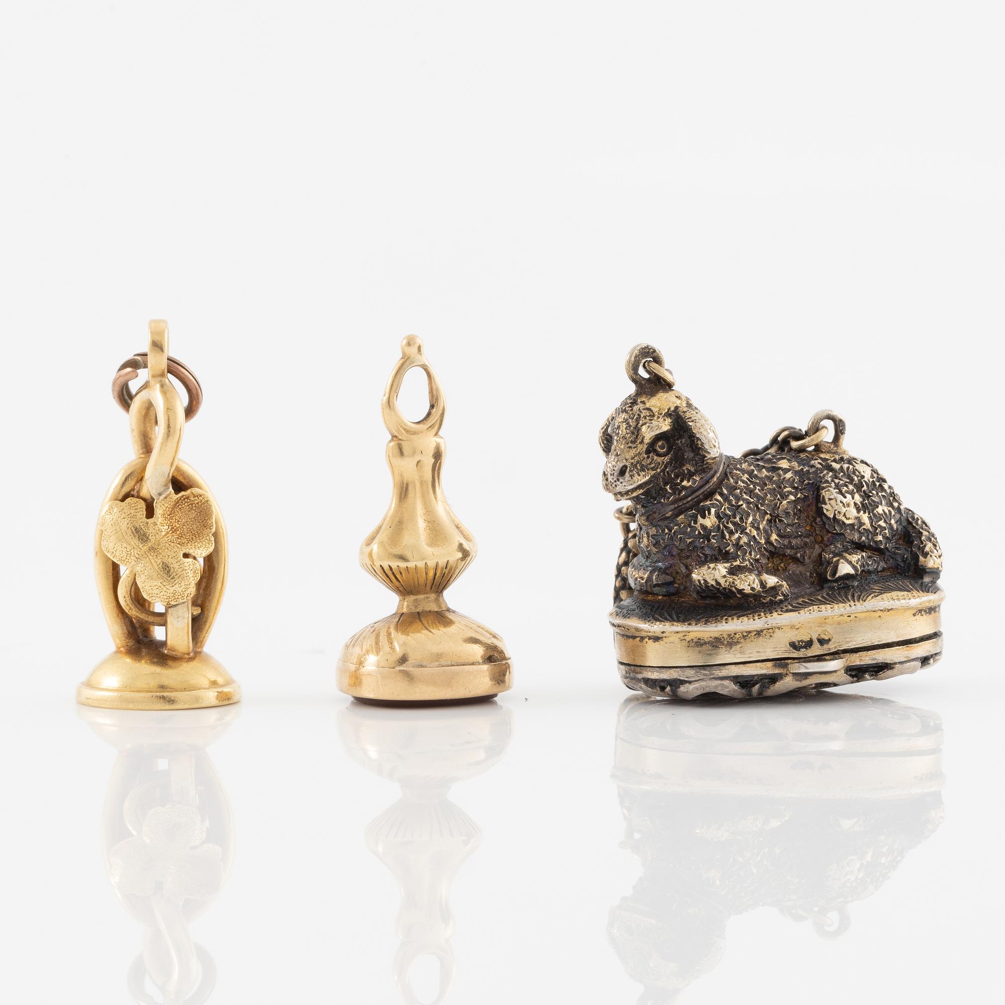 Collection of gems, seals, and miniature portraits, 19th century.
