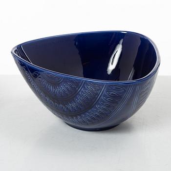 Hertha Bengtson, a stoneware bowl and twelve plates, Rörstrand, Sweden.