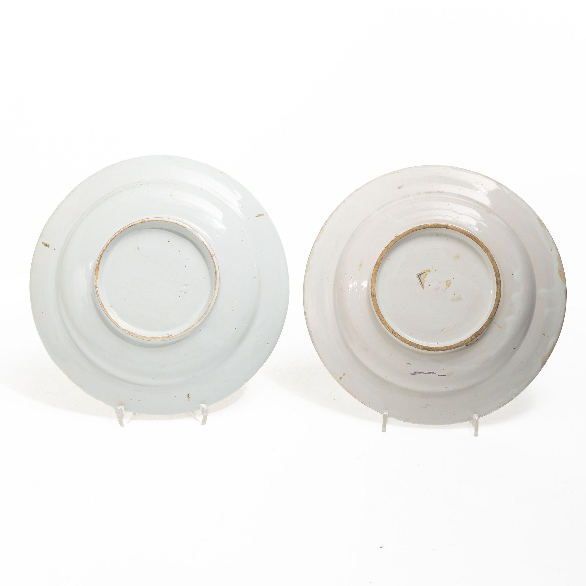 Plates, 6 pieces, faience, Kellinghusen, early 19th century.
