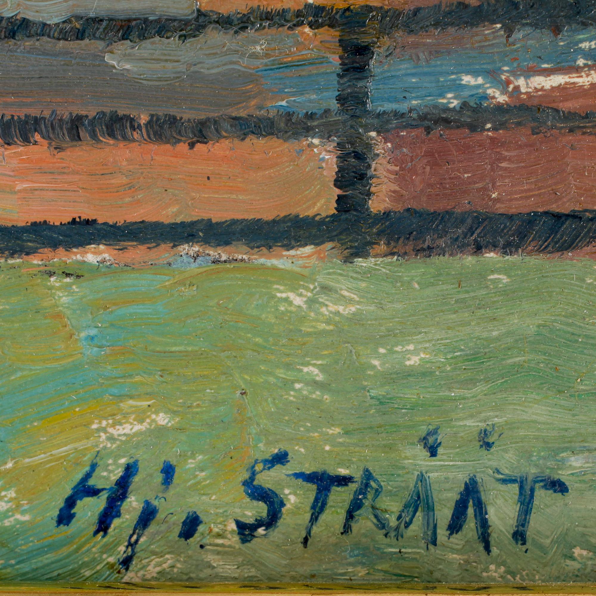 HJALMAR STRÅÅT, olja på pannå, signerad o daterad 1948 a tergo.