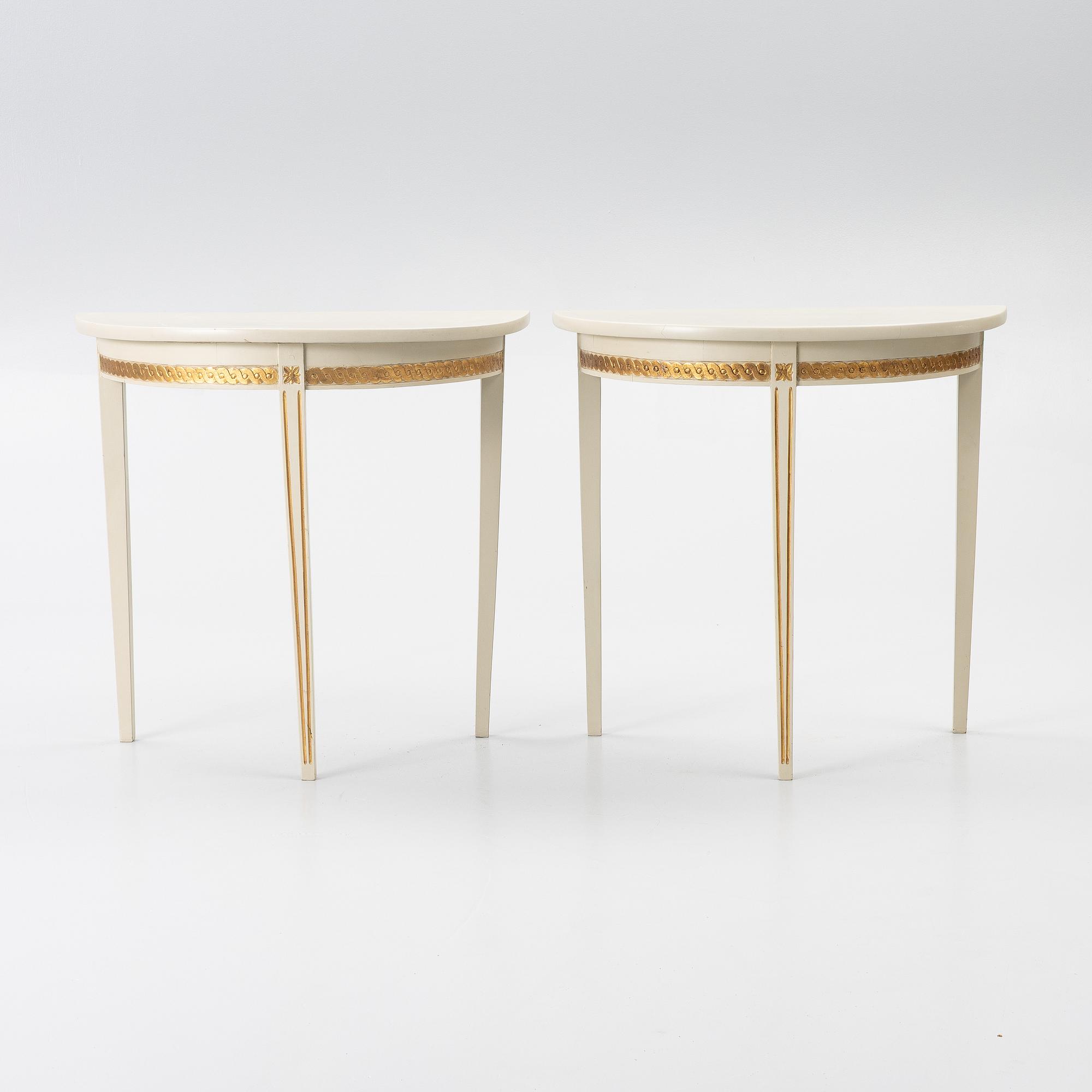 Side tables, a pair, Gustavian style, 19th century.