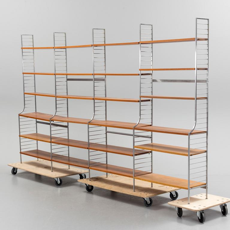 A 1950s "String" four-section book shelf by Nils Strinning.