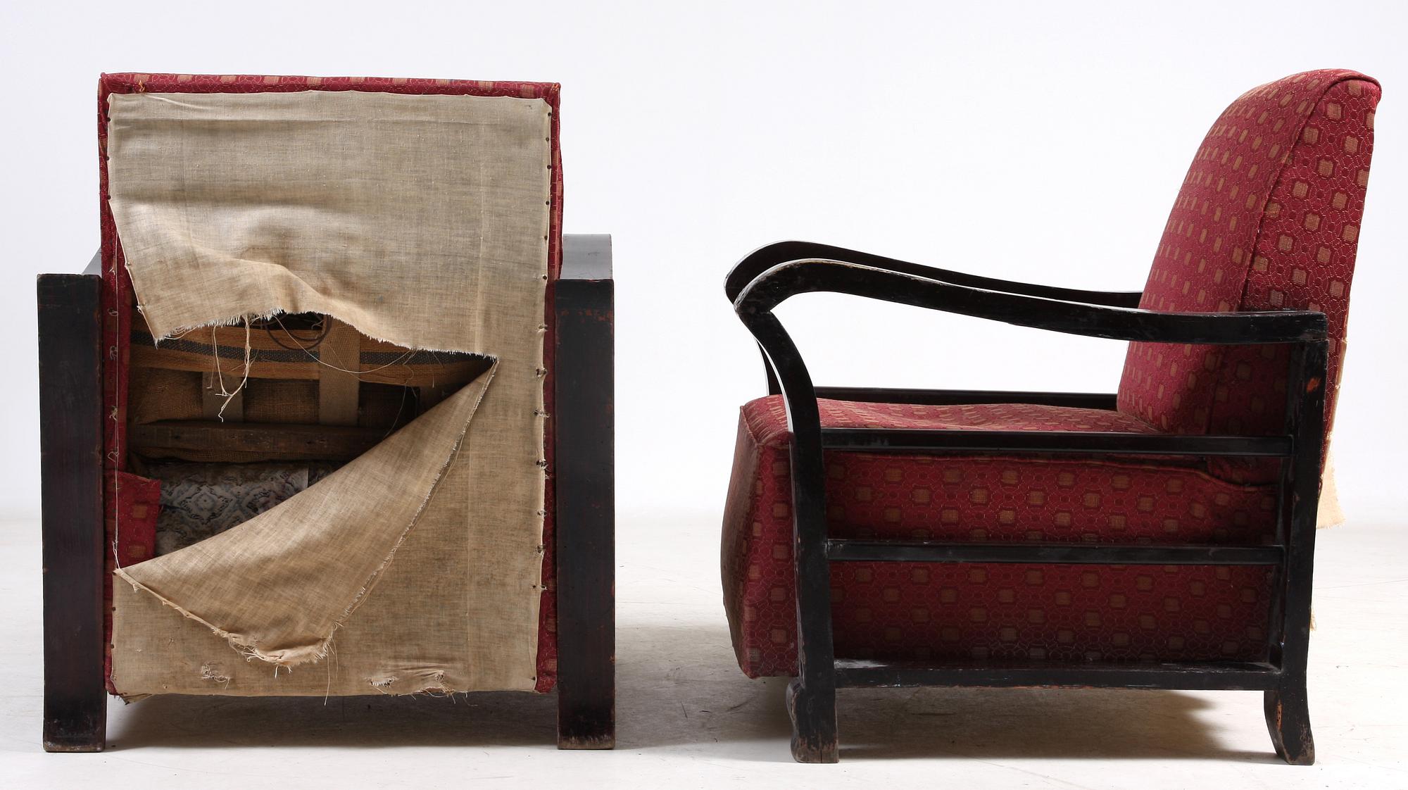 FÅTÖLJER, ett par, Sydeuropa, art deco, 1900-talets andra kvartal.