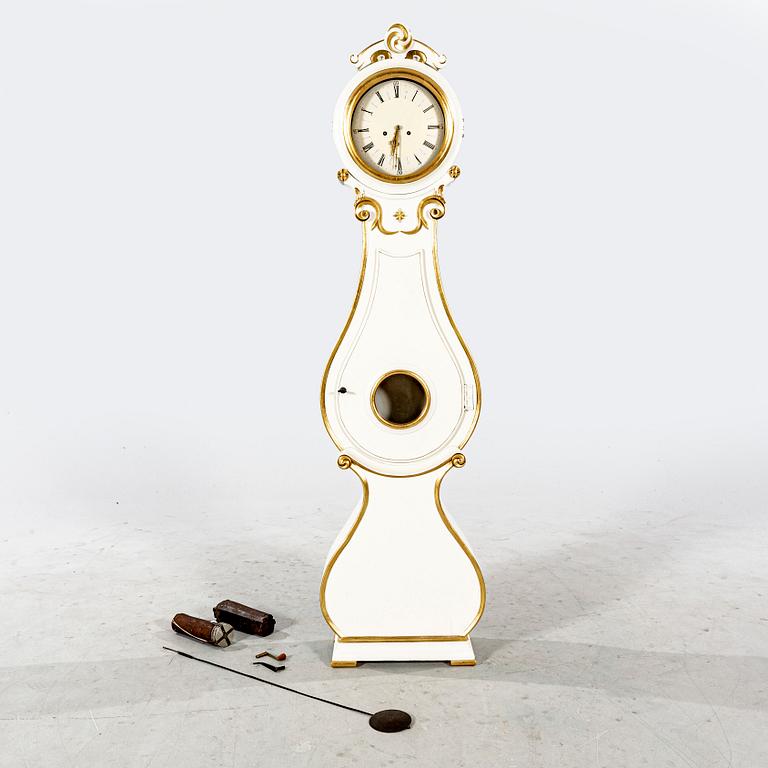 A 19th century painted grandfather clock.