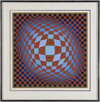 VICTOR VASARELY, six silk screens, 'Louisiana', signed Vasarely and numbered 202/275 in pencil.