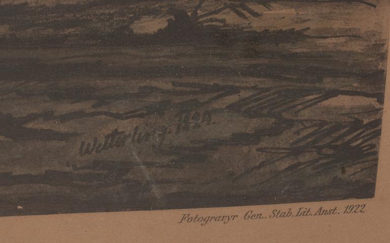 FOTOGRAVYRER, 2 st, efter C. Wetterling, 1824. Utgiven av Gen. Stab. Lit. Anst. 1922.