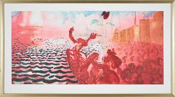 PETER DAHL. färglitografi. Sign.