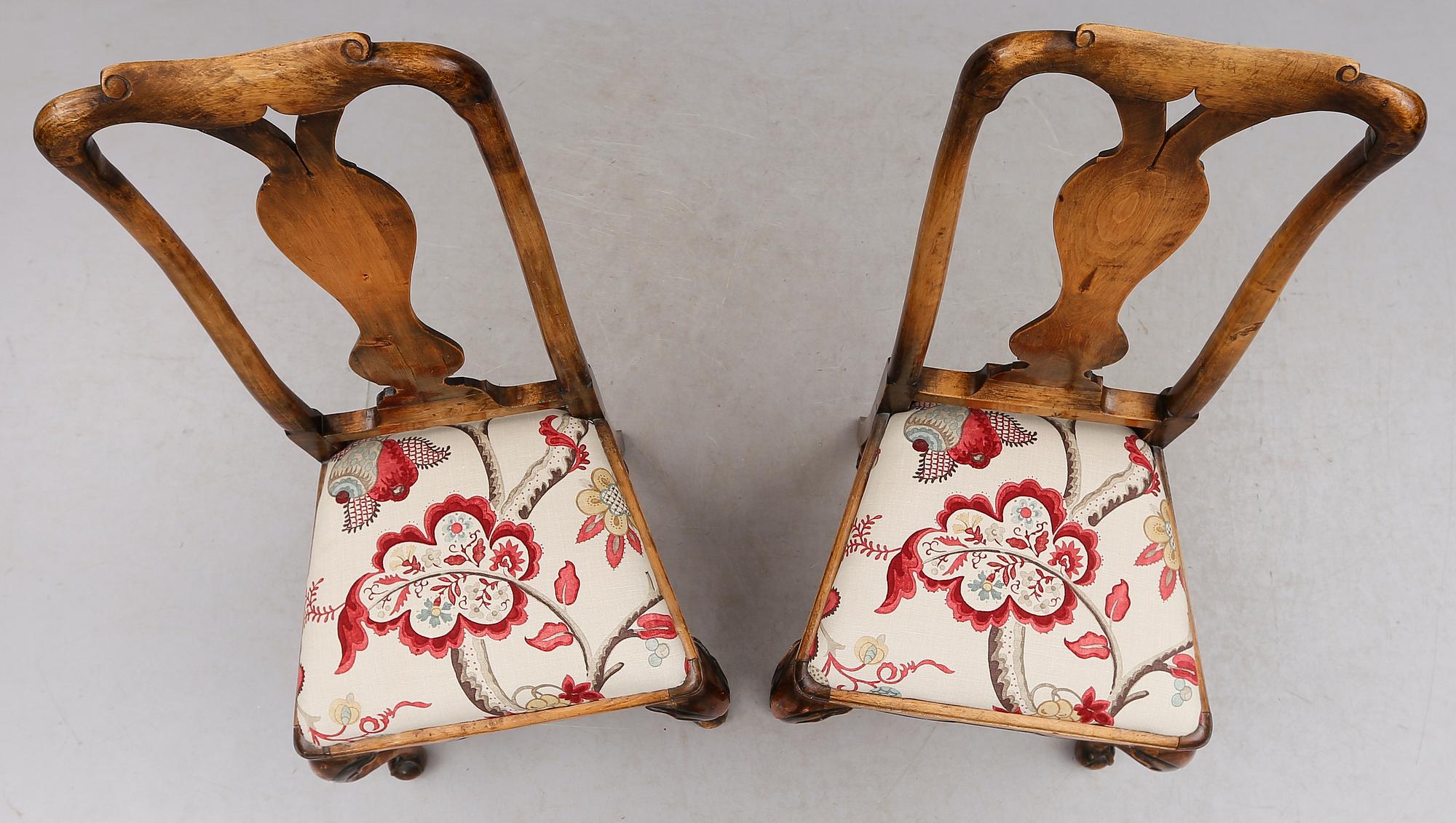 STOLAR, 1 par, senbarock, 1700-tal.