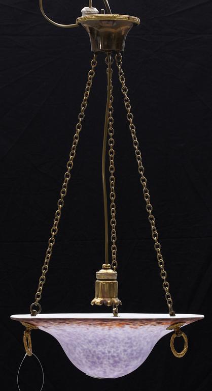 TAKAMPEL, mässing, glas, Louis XVI-stil, 1910-tal. H 67.