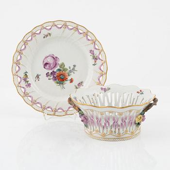 A porcelain bowl with saucer, Royal Copenhagen, Denmark.