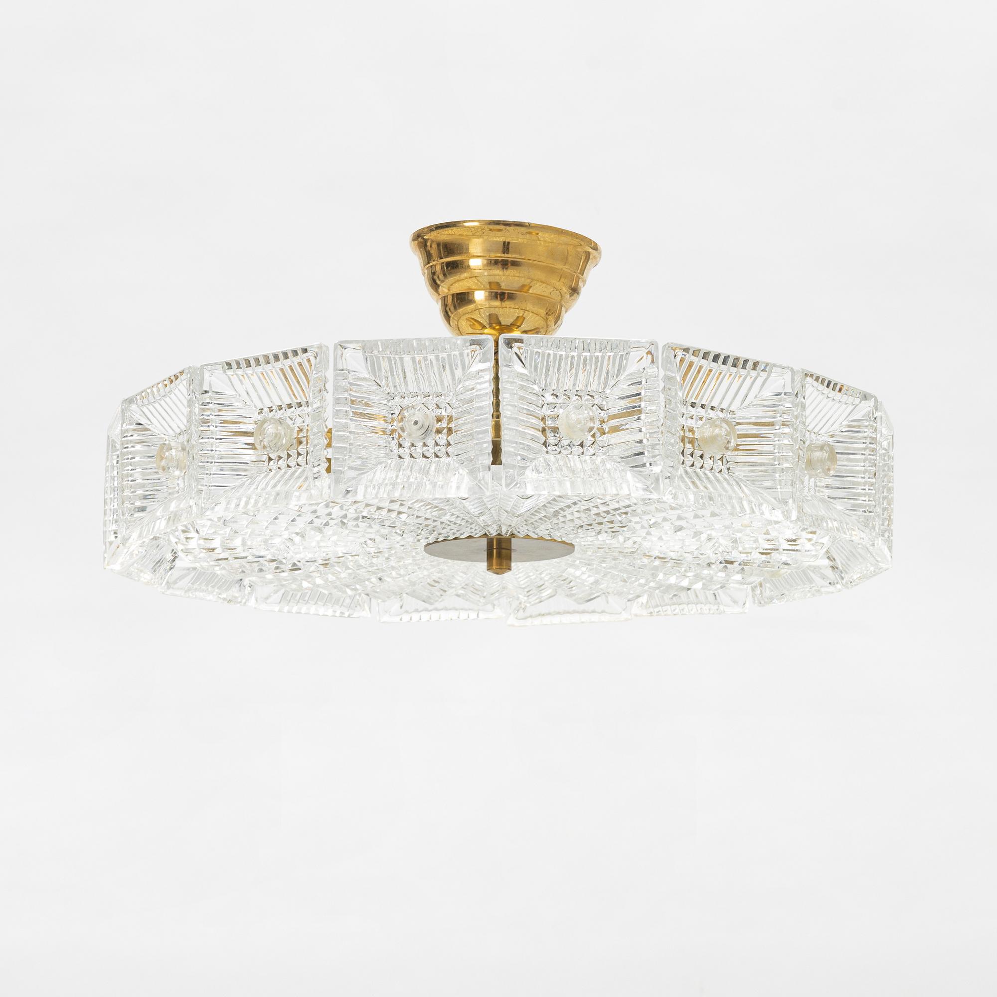 Carl Fagerlund, a ceiling light, Orrefors, 1960's/70's.