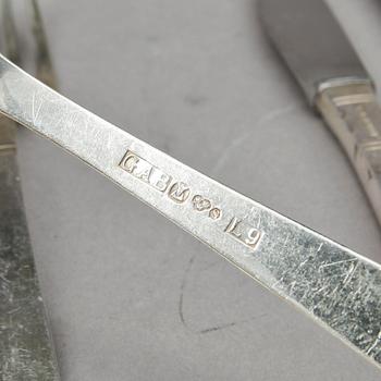BESTICKSERVIS, 105 delar, silver, "Rosenholm", GAB, Stockholm, Vikt ca 2052g.