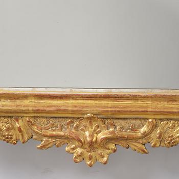 A rocococ giltwood mirror, Stockholm, later part 18th century,