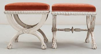 A pair of late Gustavian stools by E. Ståhl.