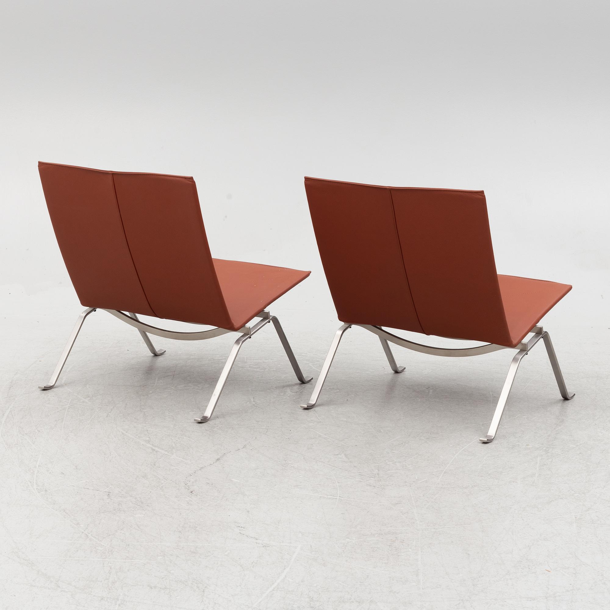 Poul Kjaerholm,  a pair of PK 22 lounge chairs for Fritz Hansen.