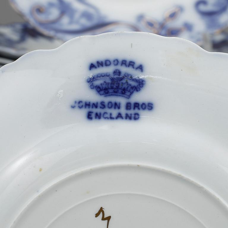 SERVIS, 53 delar, flintgods, "Andorra", Johnson Bros, England, 1900-talets första hälft.