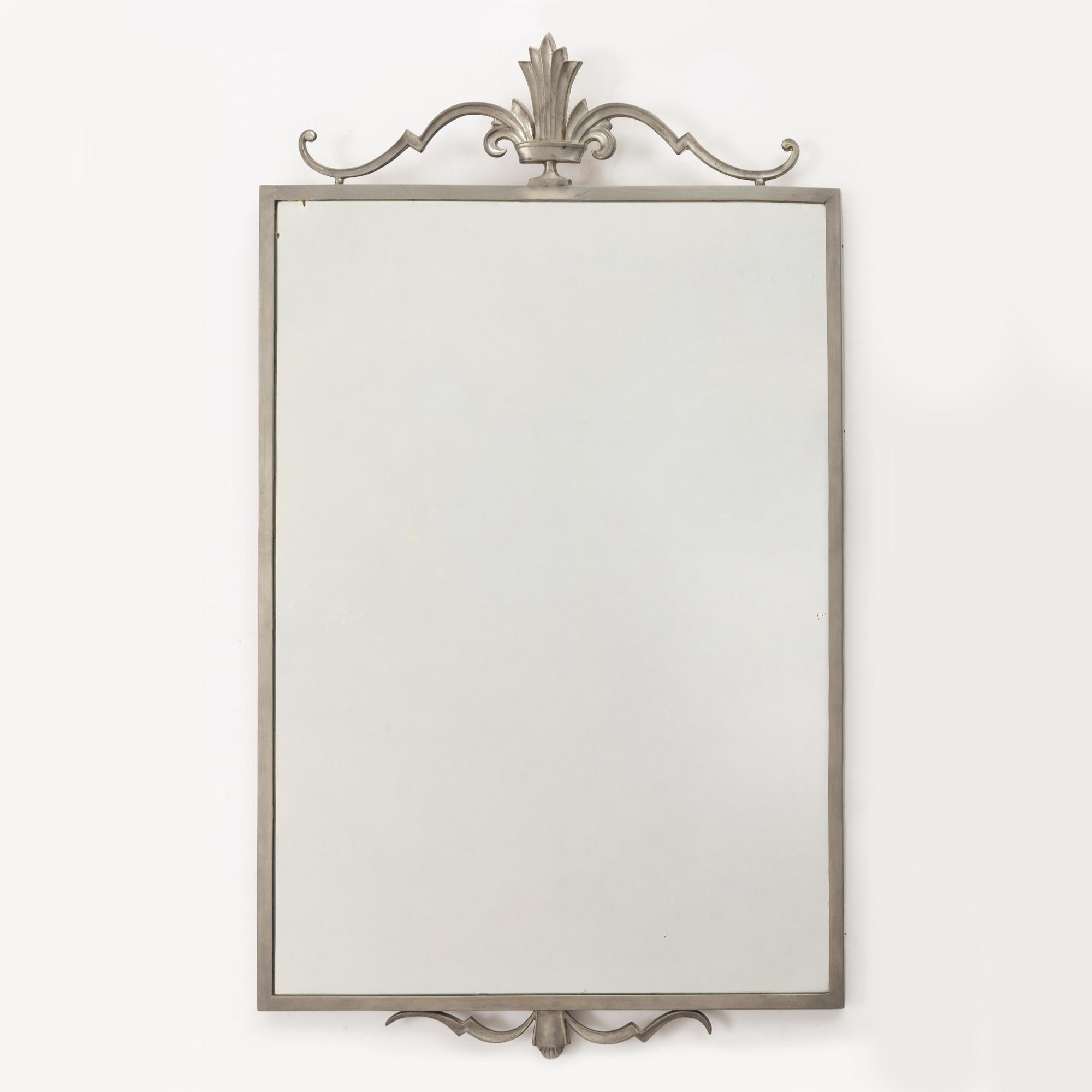 Edvin Ollers, mirror, pewter, Swedish Grace, 1920s/30s.