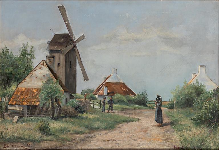 Edvard Westman, Landskap med kvarn, Danmark.