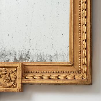 A large late Gustavian two-light girandole mirror, late 18th century attributed to P Ljung.