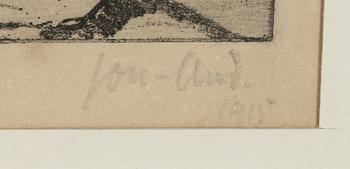 John Jon-And, etching, 1915, signed 1/25.