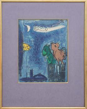 Marc Chagall · MARC CHAGALL, färglitografi, ej signerad.