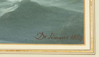 Tomasso de Simone, Tvåmastade skonaren "Alcalda" i hårt väder.