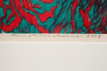 KARIN MAMMA ANDERSSON, a wood cut in color, signed and numbered 82/250.