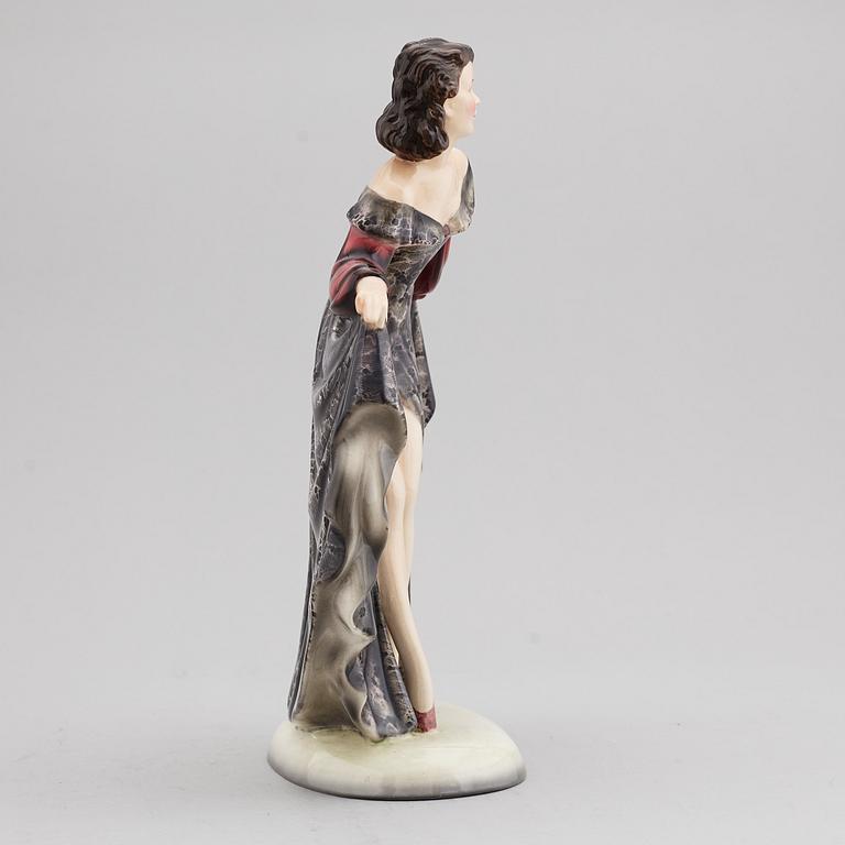 STEFAN DAKON, figurin, flintgods, Goldscheider, Österrike, 1900-talets mitt.