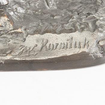 SKULPTUR, brons, signerad  A.K Korniluk, Bracia Korniluk Siedlce.