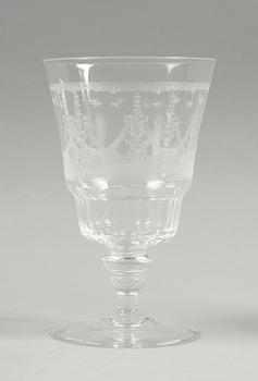 GLASSERVIS, 52 delar, "Tip-Top", Edvin Ollers, Elme Glasbruk.