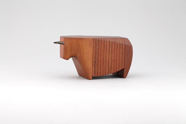 STÄLL MED BORDSUNDERLÄGG, teak, Ernst Henriksen, Danmark, 1950/60-tal.