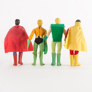 WORLDS GREATEST SUPER HEROES, 8 stycken actionfigurer, DC comics, Mego, 1970-tal.