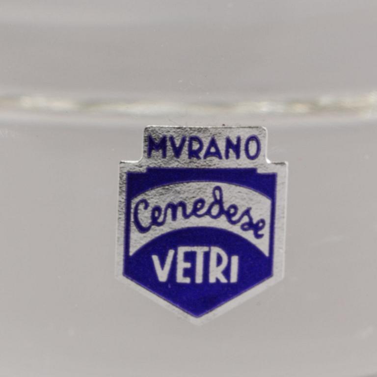 A PAIR OF CENEDESE GLASS CANDLESTICKS, later part of the 20th century.