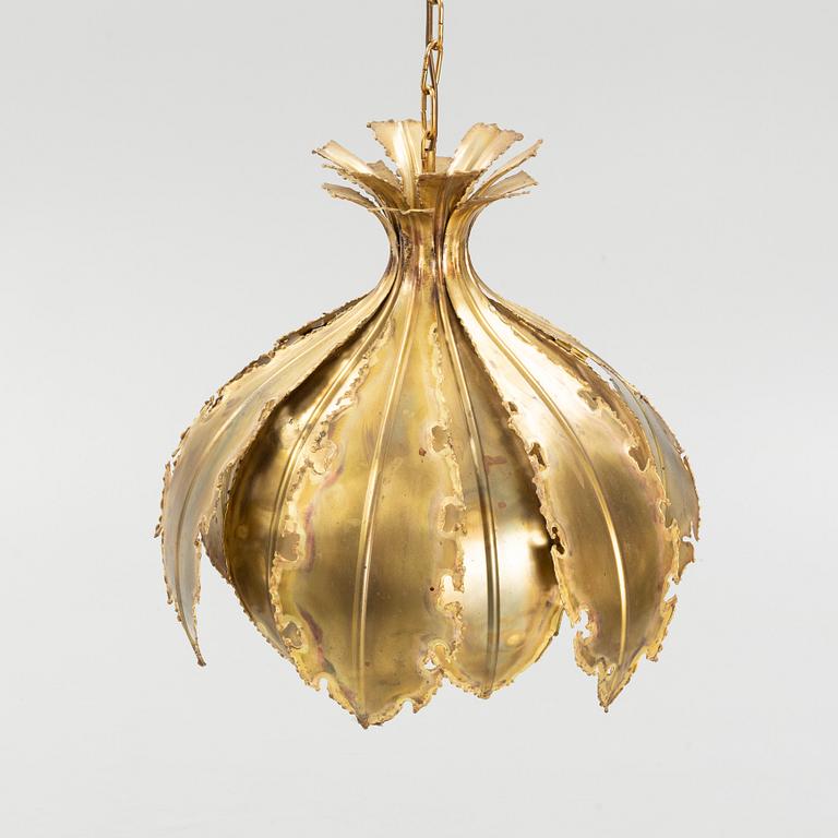 Svend Aage Holm-Sørensen, a brass ceiling light, Holm-Sørensen & Pedersen Belysning ApS, Denmark, 1960's.