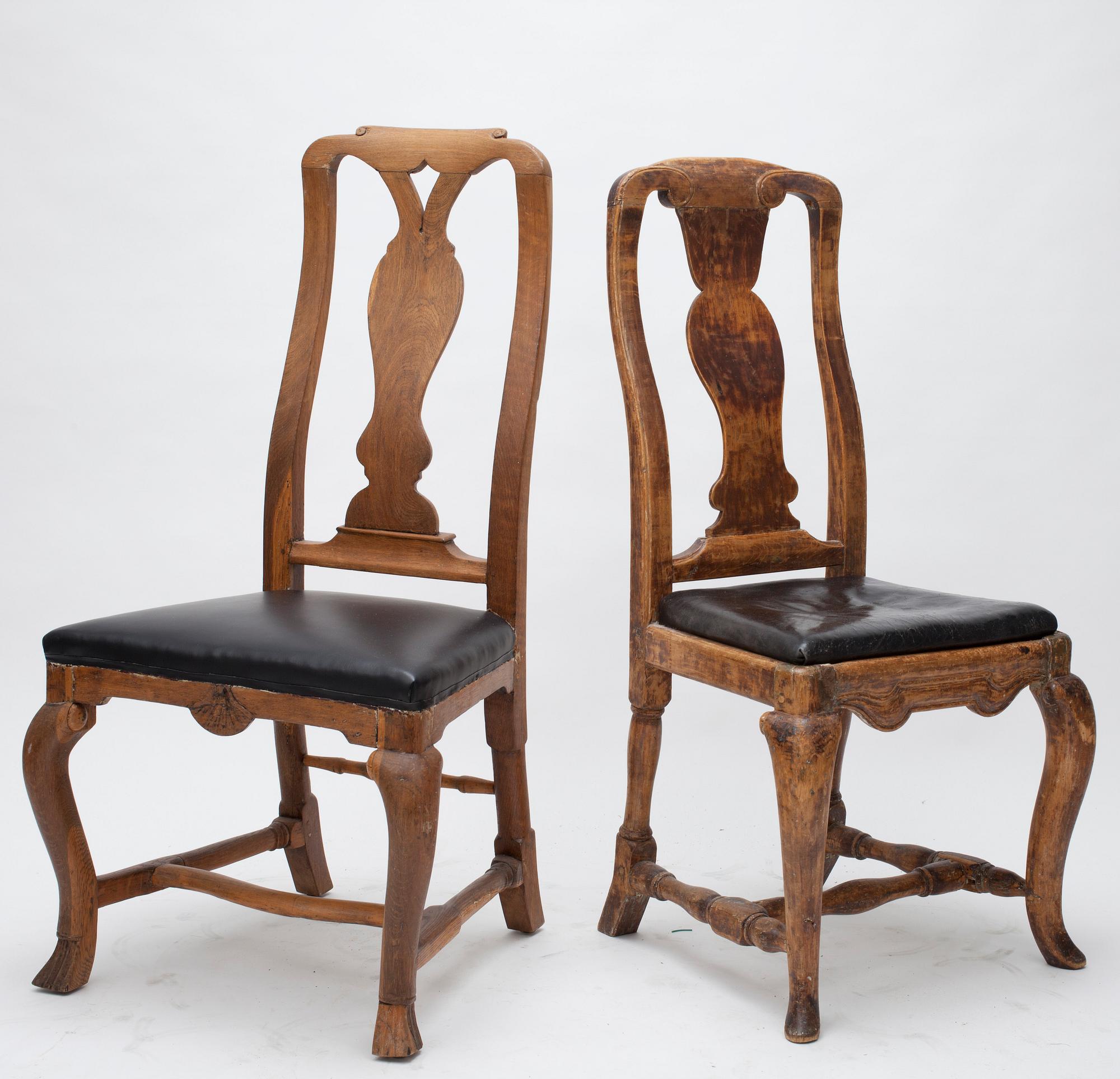 STOLAR, 2 st, senbarock, 1700-tal.