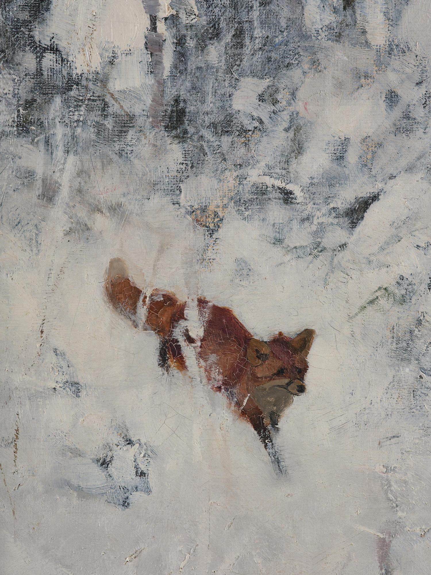 Bruno Liljefors, Fox in a winter landscape.