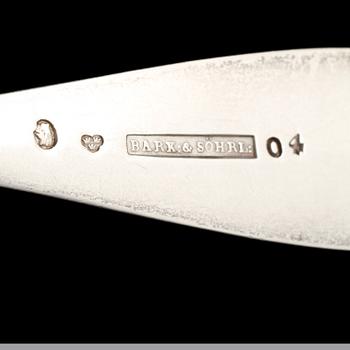 PARTI BESTICK, 38 st, silver, 1700/1800/1900-tal. Vikt ca. 784g.