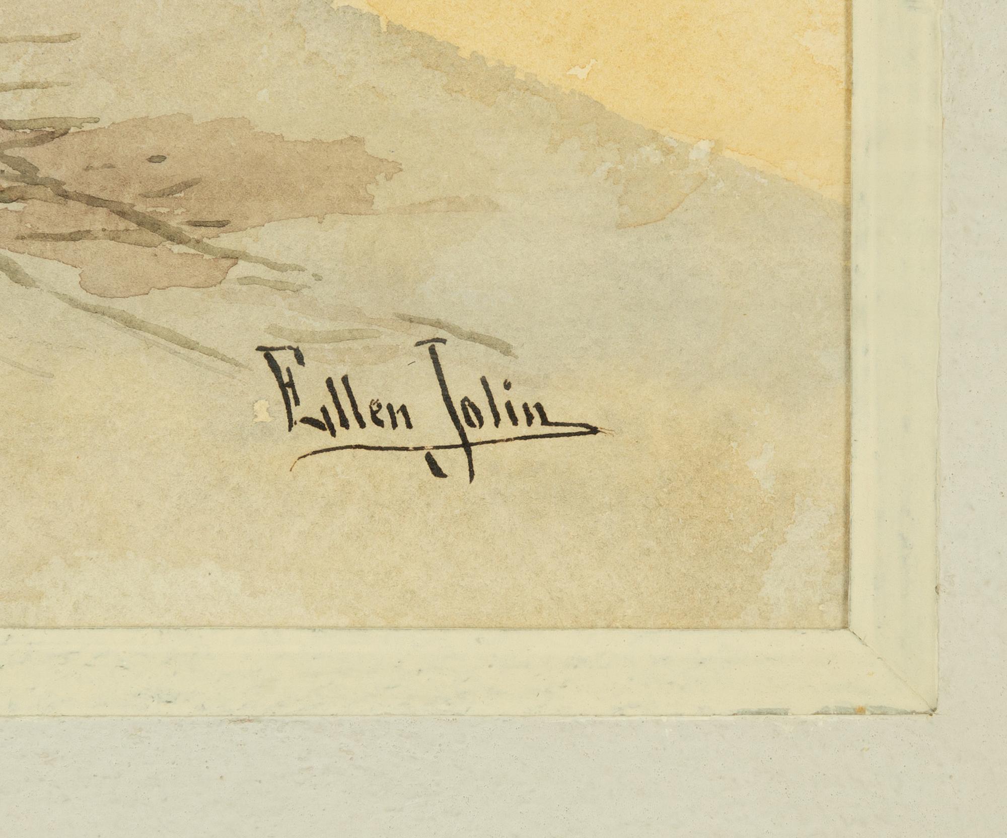 Ellen Jolin, watercolour, signed.