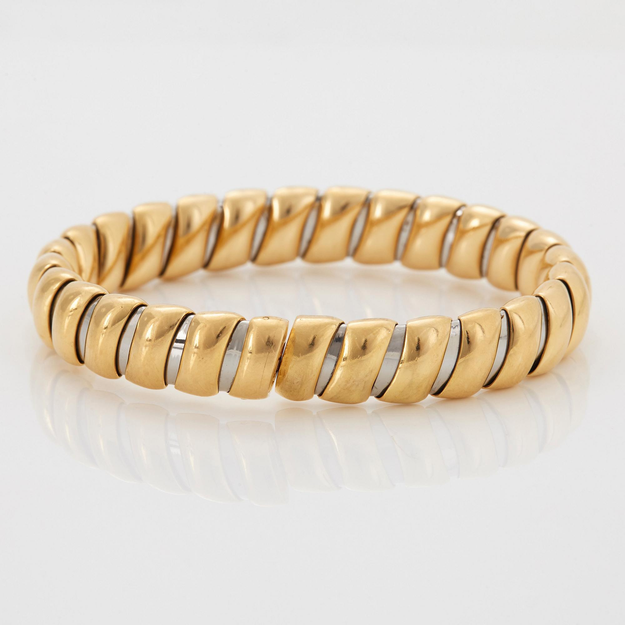 Bulgari armring 18K guld och stål.