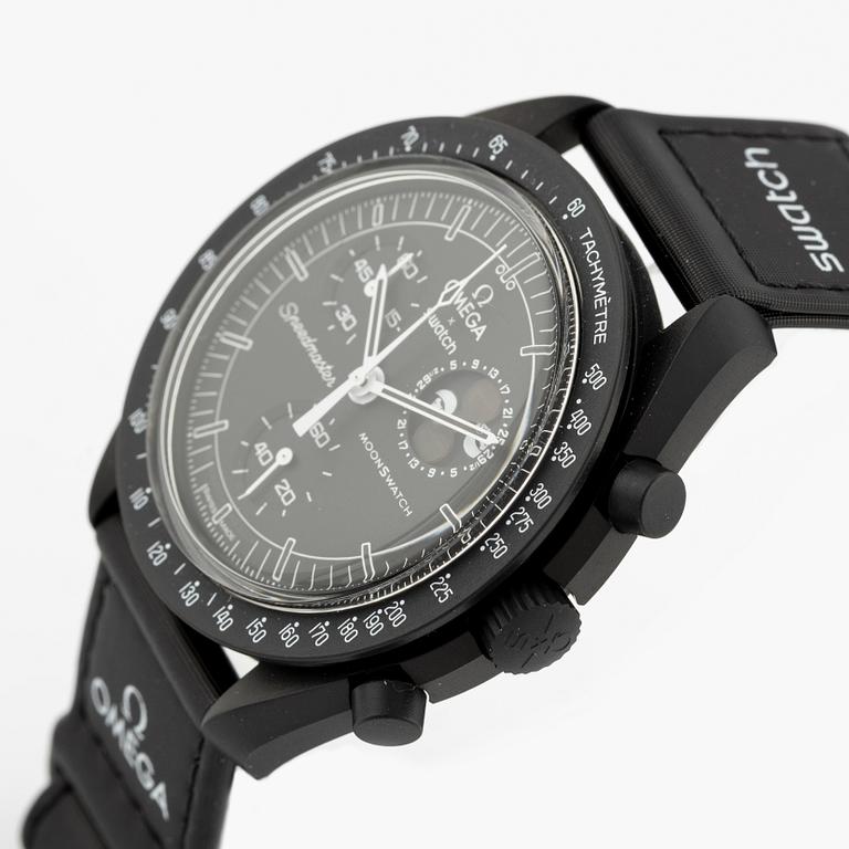 Omega/Swatch, MoonSwatch, Mission to the MoonPhase, "Snoopy", kronograf, armbandsur, 42 mm.