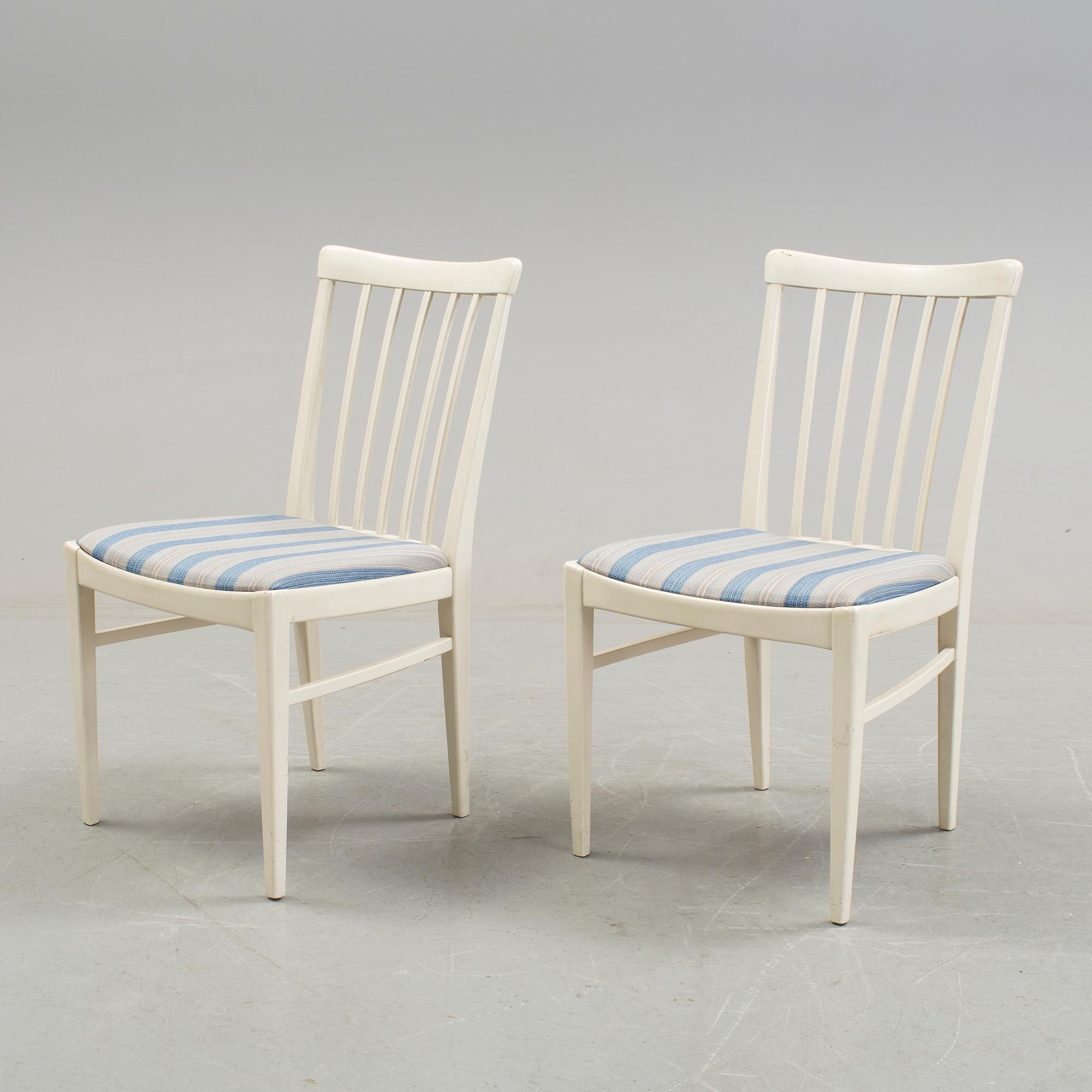 CARL MALMSTEN, 6 dining chairs and one table, Bodafors 1963.